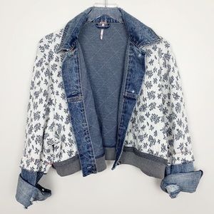 Free people ditsy denim jacket blogger fave! HTF!